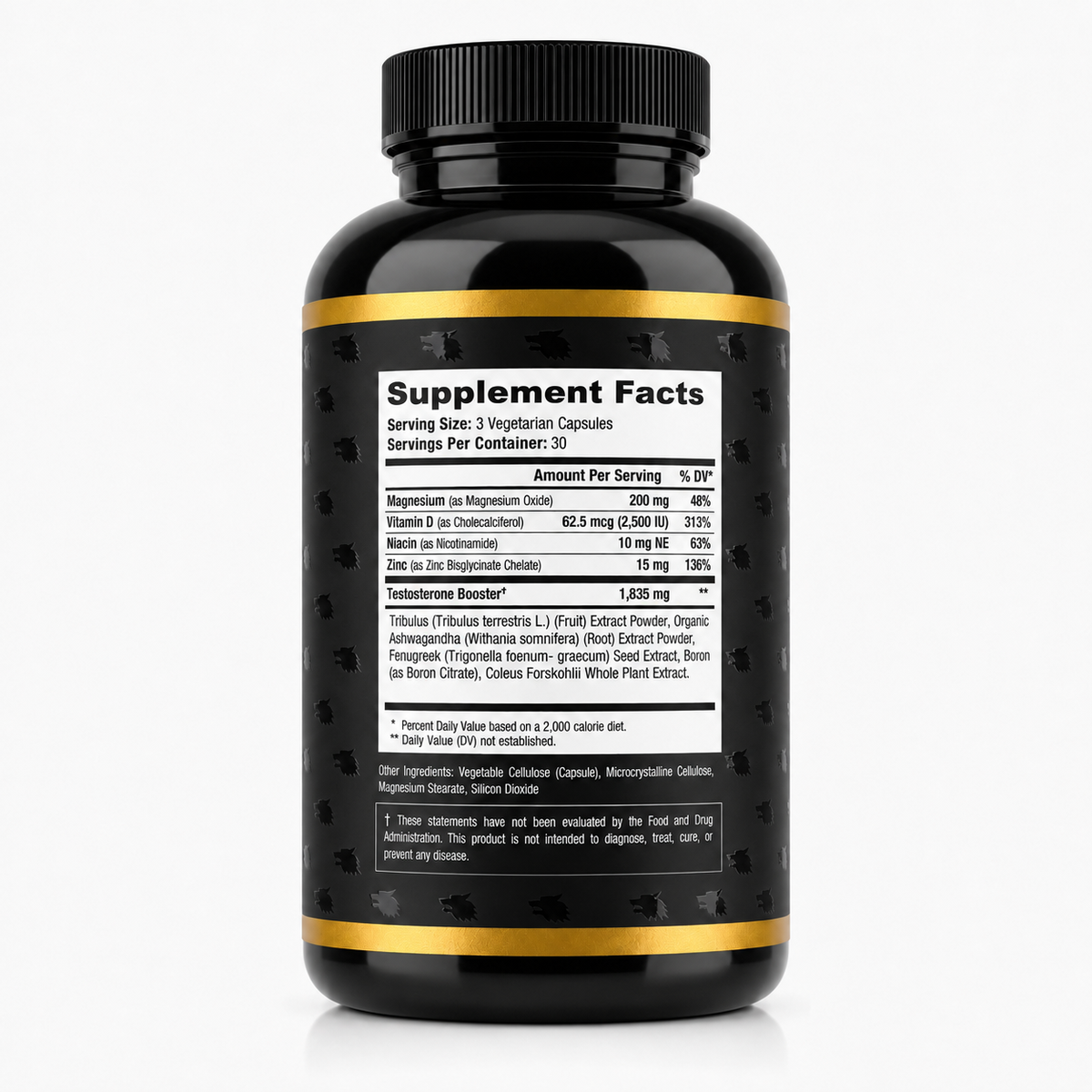 Alpha Force Test Supplement Facts label